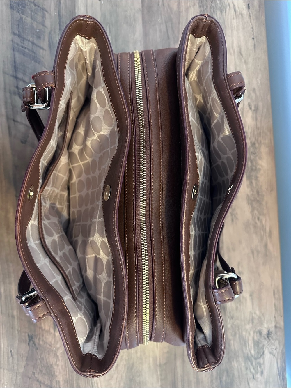 Kate Spade Brown Leather Triple Compartment Shoulder Bag PXRU1109 - Picture 11 of 12